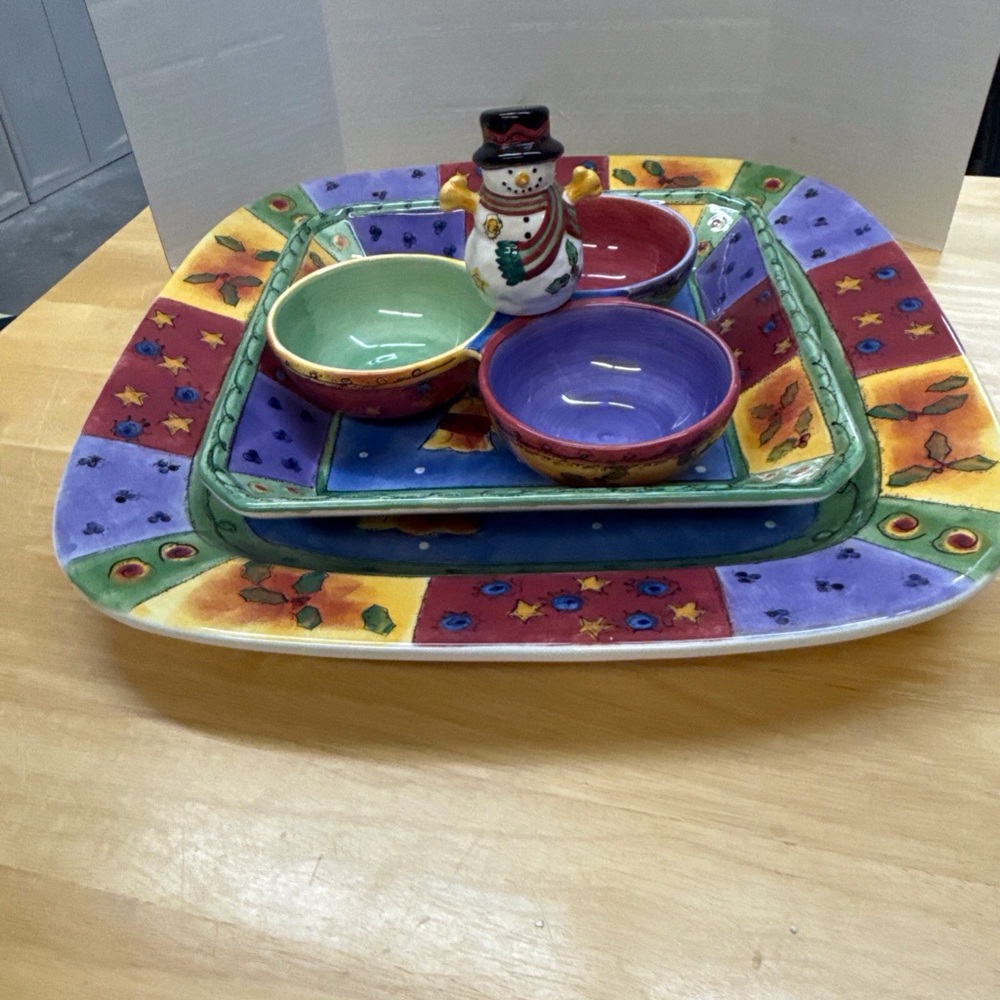 Sango Multicolor Festive Serving Platter Set
